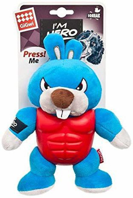 

GiGwi I'm Hero TPR Armor Rabbit Rubber Squeaky Toy For Dog