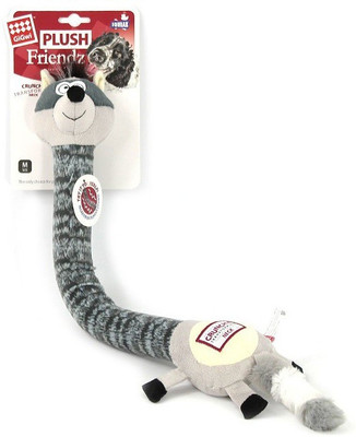 

GiGwi Crunchy Neck Plush Friendz Coon, Medium Cotton Squeaky Toy For Dog