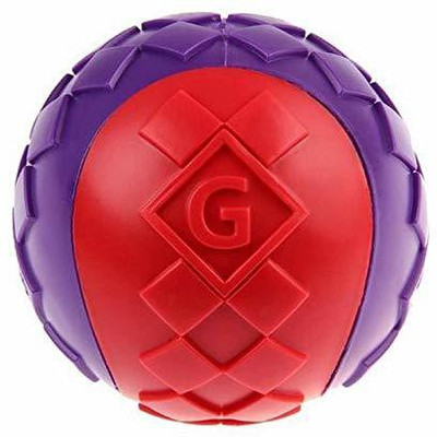 GiGwi Solid/Squeaker Ball Large Red Rubber Squeaky Toy, Chew Toy For Dog