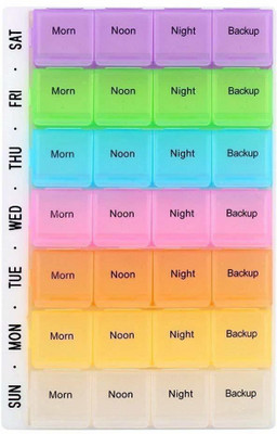 

BEGMY 7 Day Mini Pill Box Medicine Container Weekly Medicine Box Pill Box(Multicolor)