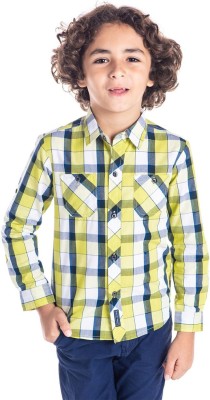 Cherry Crumble by Nitt Hyman Baby Boys Checkered Casual Blue Shirt