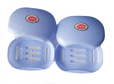 

HELLO Set of 2 Soap Cases Soap Box Soap Dish(Blue)