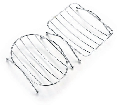 

WEB BAZAAR Stainless Steel Soap Holder Case Set of 2 for Kitchen, Sink, Bathroom, Washbasin(Silver)