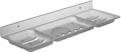 

Epraiser ABS Unbreakable EZ-140 Four in One 12" Bathroom Soap & Toiletries Holder / Dish(Clear, White)