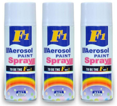 F1 3pc combo Aerosol White Spray Paint 750 ml(Pack of 3)