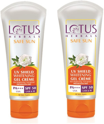 Lotus Herbals Safe Sun UV Shield Whitening Gel Crème - SPF 50 PA+++(200 g) Flipkart