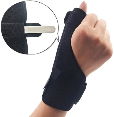 TIMA Thumb Support Wrist Brace Adjustable with Metal Splint for Reliable Support Splints(Black)