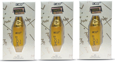 aco Shot Cut Alcohol - Free Attar Roll On 8ml Each (Pack of 3) Floral Attar(Shamana)