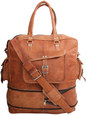 

Aryan Export Leather luggage bag Weekender(Brown, 20 L)