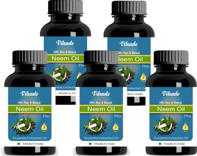 Vihado Essential Pure Neem Carrier Oil 30 ML Pack of 5 (150 ML)(30 ml)