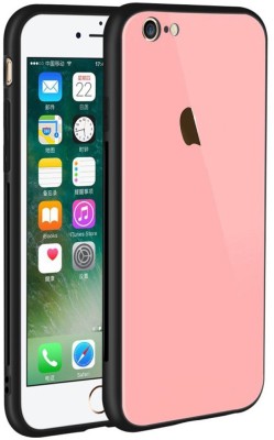 DELMOHUT Bumper Case for Luxury Mirror Tempered Glass Back Case Cover For Apple iPhone 6 & 6s(Pink, Shock Proof, Pack of: 1)