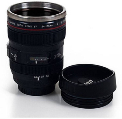 

CLOMANA Camera Lens shape Cup Coffee Tea Leakproof Thermos Stainless Steel, Plastic Mug 25 Coffee Maker(Multicolor)
