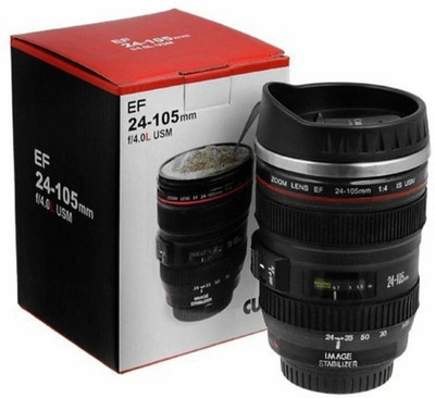 

SKYFISH Camera Lens Shape Cup Coffee Tea Stainless Steel Thermos & Lens Lid Stainless Steel Mug 10 Cups Coffee Maker(Black)