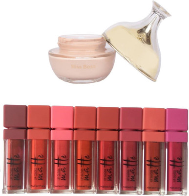 

Miss Boss kb long lasting matte lipgloss (64 g, red), glam matki pore less foundation combo(Set of 2)