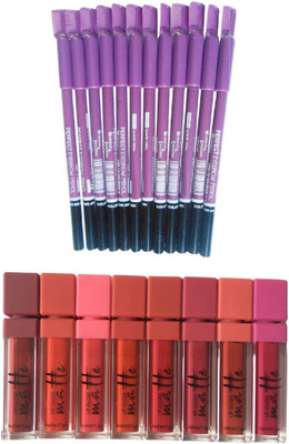 

Miss Boss kb long lasting matte lipgloss (64 g, red), Perfect Eyebrow Pencil Waterproof & Longlasting (Black) combo(Set of 2)