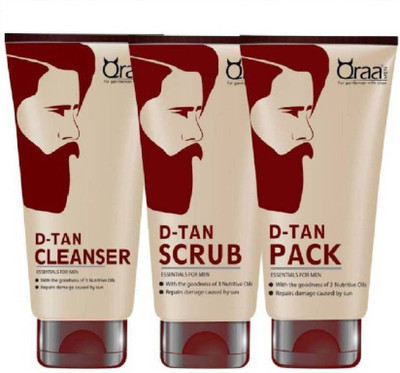 

Qraa MEN D-TAN CLEANSER FOR MEN 100gm + D-TAN SCRUB FOR MEN 100GM + D-TAN PACK FOR MEN 120GM(Set of 3)