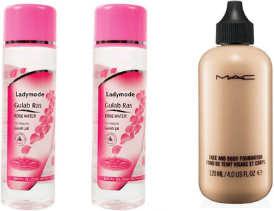 

Ladymode Rose Water (120+120 ML.) & Face And Body Foundation(Set of 3)