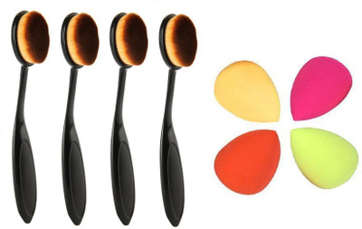 

Rtb Combo of 4 Makeup Foundation Brush and 4 Makeup Beauty Blender(Set of 8)
