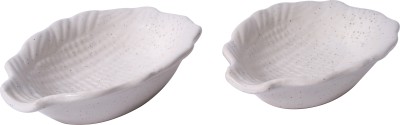 Unravel India Stoneware Decorative Platter(White, Pack of 2)
