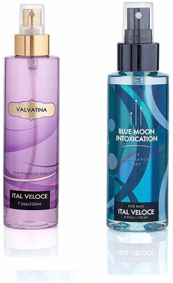

Ital Veloce Body Spray/Body Mist For Men & Women Gift Combo Pack (Valvatina & Blue Moon Intoxication) Body Spray - For Men & Women(330 ml, Pack of 2)