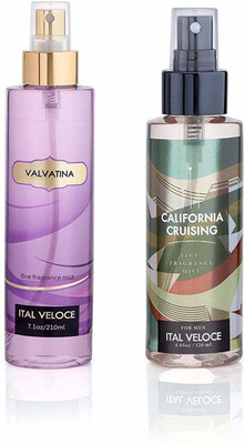

Ital Veloce Body Spray/Body Mist For Men & Women Gift Combo Pack (Valvatina & California Cruising) Body Spray - For Men & Women(330 ml, Pack of 2)