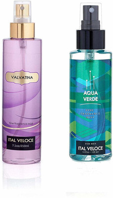 

Ital Veloce Body Spray/Body Mist For Men & Women Gift Combo Pack (Valvatina & Aqua Verde) Body Spray - For Men & Women(330 ml, Pack of 2)