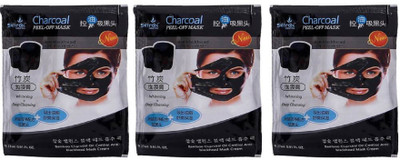 

Saffron Charcoal face mask 2 pouch pack 81ml each carry 27 ml charcoal peel off mask (81 ml)(81 ml)