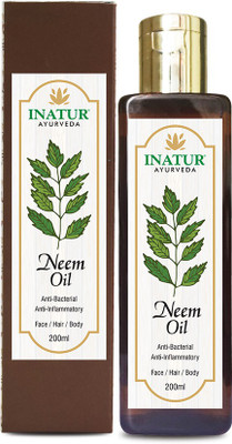 

Inatur Neem Oil 200ml, Ayurveda, Anti Bacterial Anti-Inflammatory For Face Hair & Body(200 ml)