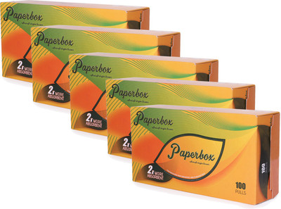 

Paperbox Brand Virgin Face Tissue Box -100 pulls, 2 Ply , 95g (Pack of 5)(Pack of 5)