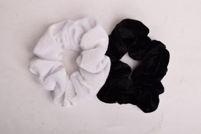 

Color-Council Velvet Scrunchy Hair band Head Band(Black, White)