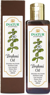 

Inatur Brahmi Oil 200ml, Ayurveda, Stimulates Hair Growth Revitalizes Scalp Relaxes Mind & Body Hair Oil(200 ml)