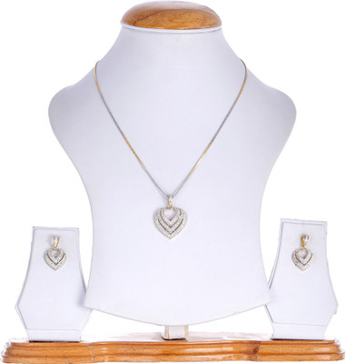 ZENEME Alloy Gold-plated White Jewellery Set(Pack of 1)