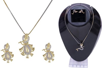 NAKIT Alloy Gold-plated White, Gold Jewellery Set(Pack of 1)