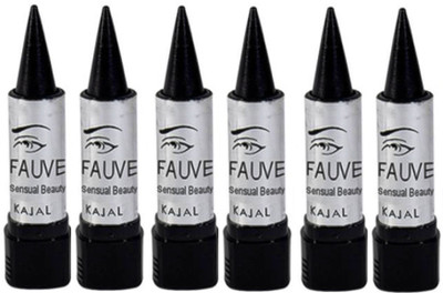

Rtb Lipstick shape black kajal pack of 6(Black)