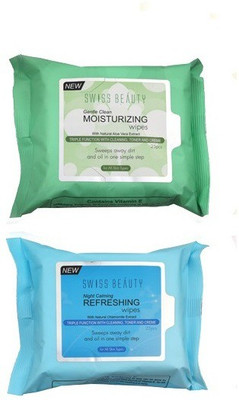

Swiss Beauty Night Calming Refreshing Wipes With Natural Chamomile Extract with Gentle Clean moisturizing Wipes With natural Aloe Vera Extract Makeup Remover(100 g)