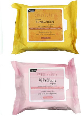 

Swiss Beauty Oil Free Sunscreen Wipes With Apple & Honey Extract Makeup Remover(100 g)