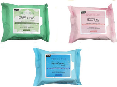 

Swiss Beauty Daily Essentials Cleaning Wipes, Night Calming Refreshing Wipes, Gentle Clean moisturizing Wipes With natural Aloe Vera, Natural Chamomile and Vitamins & Natural Lotus Extract Makeup Remover(150 g)