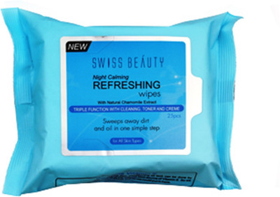 

Swiss Beauty Night Calming Refreshing Wipes With natural Chamomile Extract Makeup Remover(25 g)