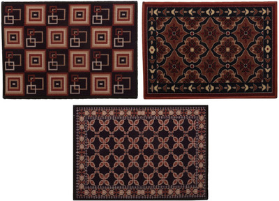 KUBER INDUSTRIES Microfiber Door Mat(Multicolor, Large, Pack of 3)