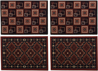KUBER INDUSTRIES Microfiber Door Mat(Multicolor, Large, Pack of 4)