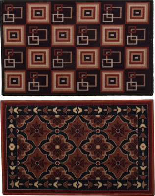 KUBER INDUSTRIES Microfiber Door Mat(Multicolor, Large, Pack of 2)