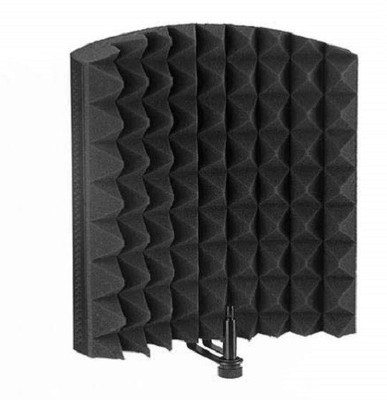 

Techtest Aokeo Premium Microphone Isolation Shield, Foldable Adjustable Studio Recording Microphone Isolator Panel, Constructed with Industrial Quality Aluminum, High-Density Absorbing Foam Professional Portable Vocal Booth(Black)
