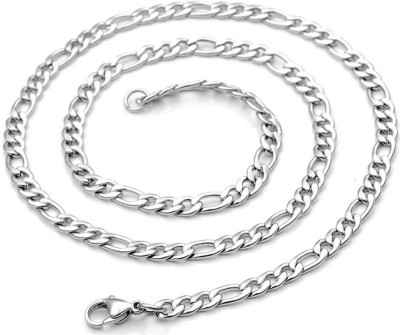 Sullery Dual Tone Plain Classic Design Reactangle Pattern  Stainless Steel Chain