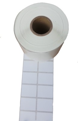 CHROMO 40mm x 30mm x 2UP (5000 Pcs Per Roll) BARCODE LABEL SELF ADHESIVE STICKER (PACK OF 5 ROLLS) Paper Label(White)