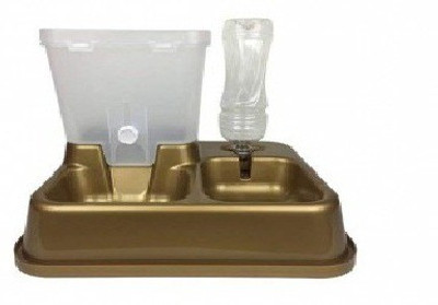 

Pets Empire Automatic Feeder Dispenser, Meal Tray and Water Bottle (Colour May Vary) - Set of 1. Square Plastic Pet Bowl & Bottle(550 ml Multicolor)