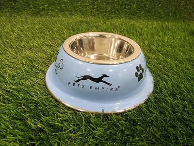 

Pets Empire Stainless Steel Detachable Anti Skid Dog Feeding Bowl Blue Color Size -200 ml Round Steel Pet Bowl(200 ml Blue)