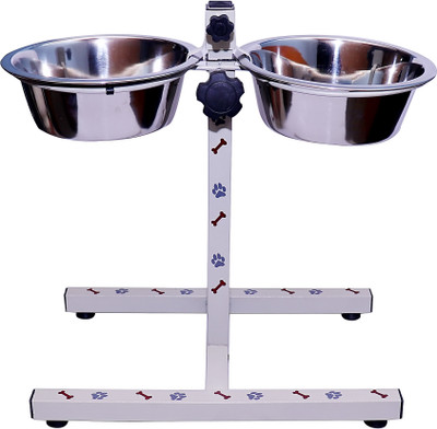 

cutepuppy CP65 ROUND Steel, Iron Pet Bowl(1600 ML*2 ml White, Steel)
