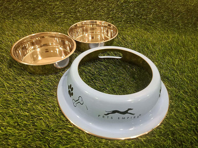

Pets Empire Stainless Steel Detachable Anti Skid Dog Feeding Bowl Blue Color Size -450 ml Round Stainless Steel Pet Bowl(450 ml Blue)