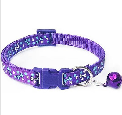 

101Lives Purple Printed (18-30 cm) adjustable  Cat Everyday Collar(, purple