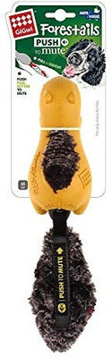 

GiGwi Push To Mute Forestails Squirrel Plush Tail Yellow 28 Cm Rubber Squeaky Toy For Dog